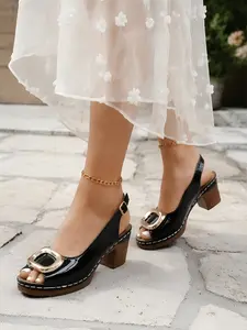 2026 Summer New High Heel Sandals, Women's Fish Mouth Open Toe Waterproof Platform Shoes, Retro Casual Thick Sole, All-Season Versatile Footwear