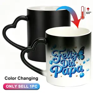 Magical Color Changing Coffee Mug for Dad – Funny Heat Sensitive Ceramic Tea Cup, Reveals Hidden Message, Ideal Birthday Gifts, Christmas Gift, Father's Day Gift for Dad, Thermosensitive Ceramic Cup