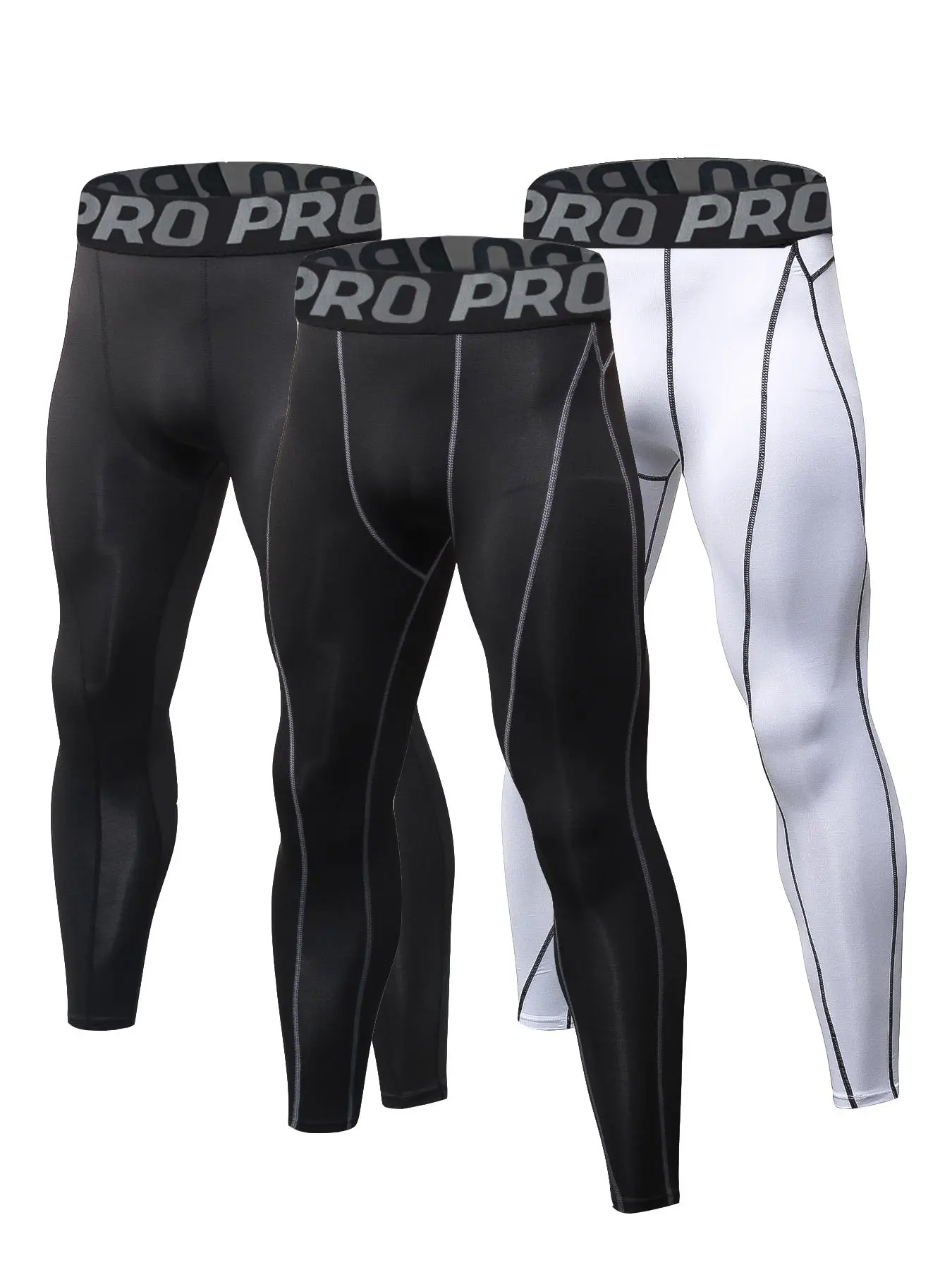 Men's 3pcs Athletic Letter Print Tight-Fitting Sports Leggings, Quick-Drying Breathable Comfortable Skinny Pants, Men's Sportswear for Indoor and Outdoor Fitness