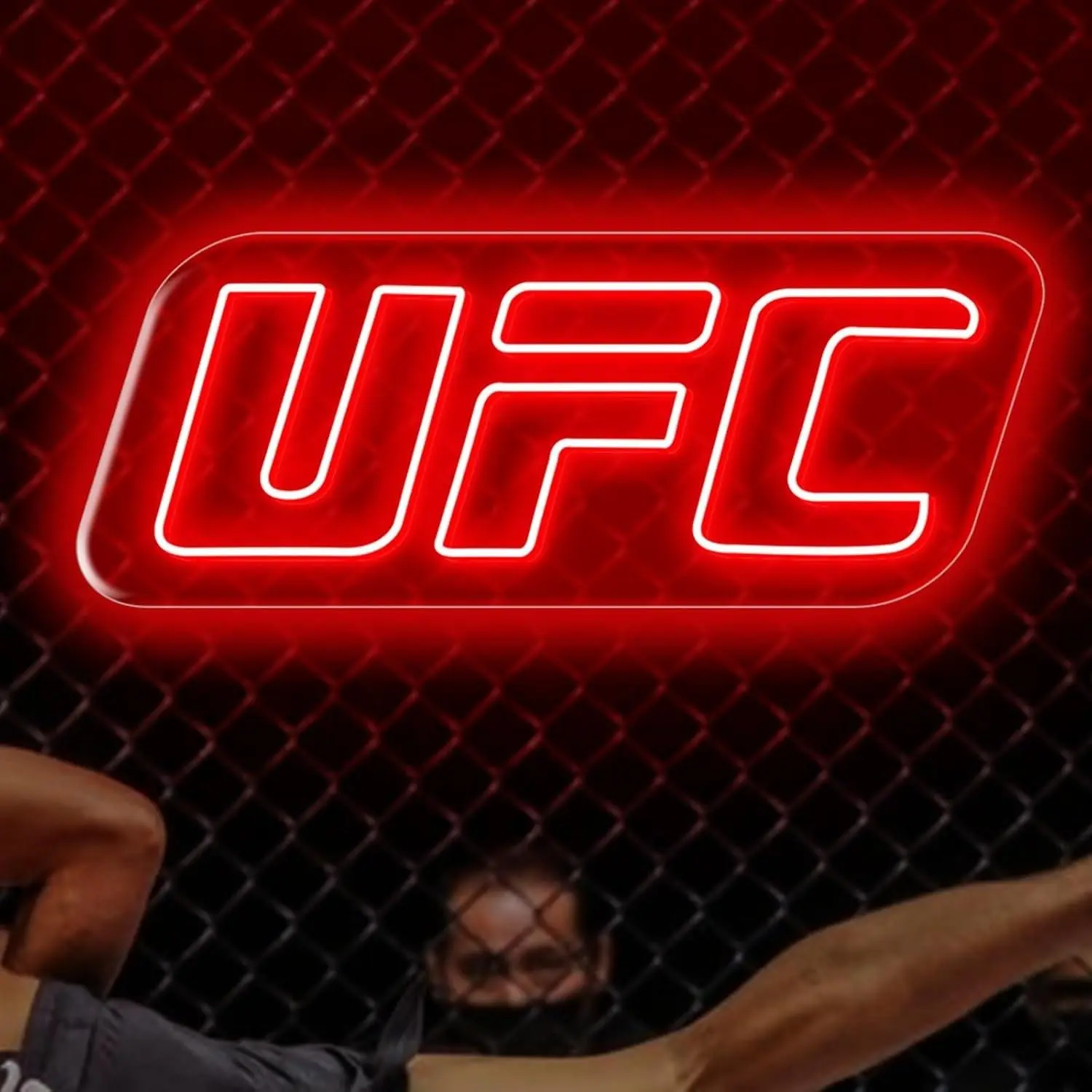 Adjustable Ufc Neon Light Wall Decor, Boxing Night Sign, USB Powered Nightlight for Gaming Bedroom Birthday Party, Unique Gift, Boxing Gym Decoration, LED Neon Lights, Led Neon Signs