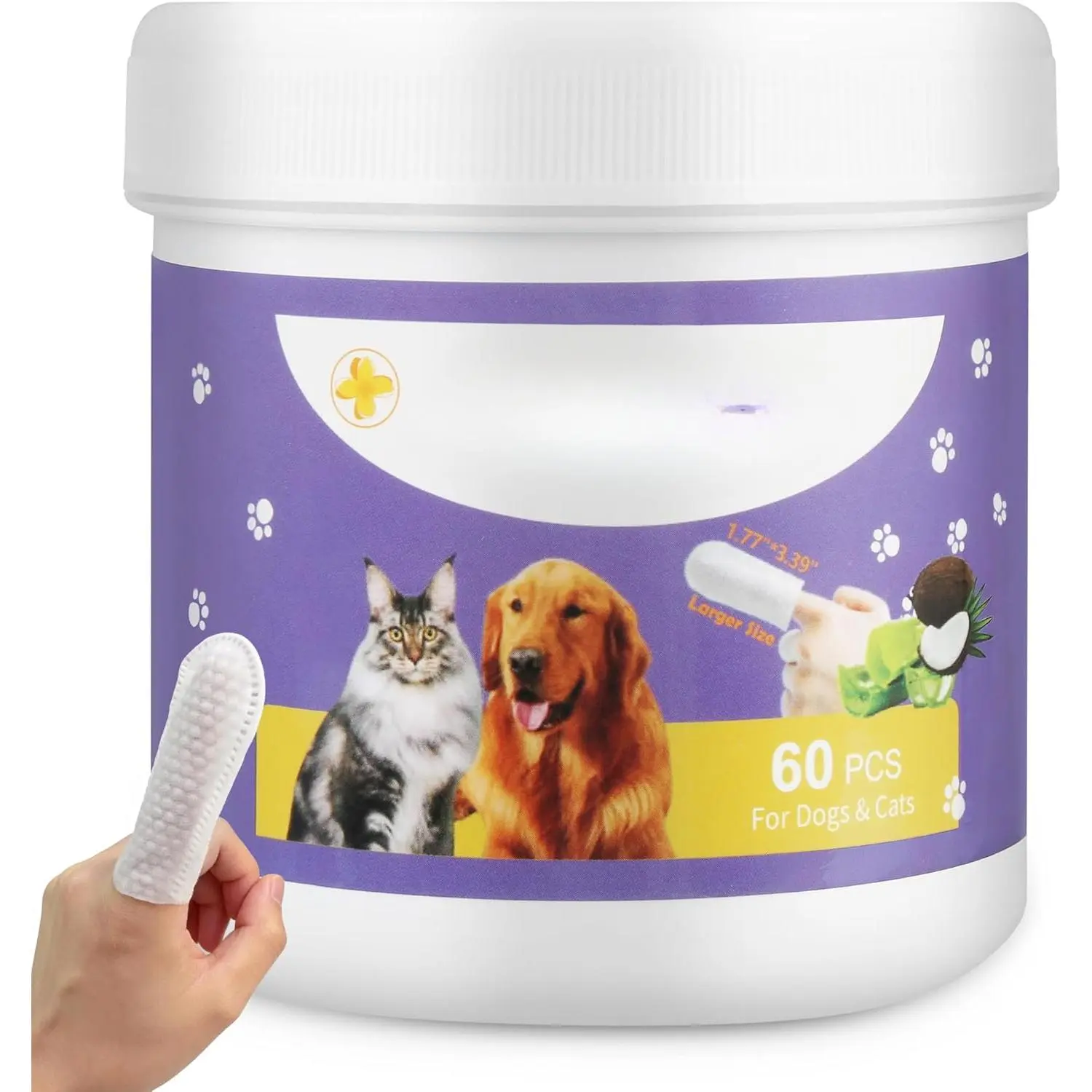 Pet Eye Cleaning Wipes, 120-Count Hypoallergenic Tear Stain Remover with Aloe & Chamomile, Gentle Cleaner for Dogs & Cats to Remove Debris, Discharge & Mucus (New Model), No, No Warning Applicable