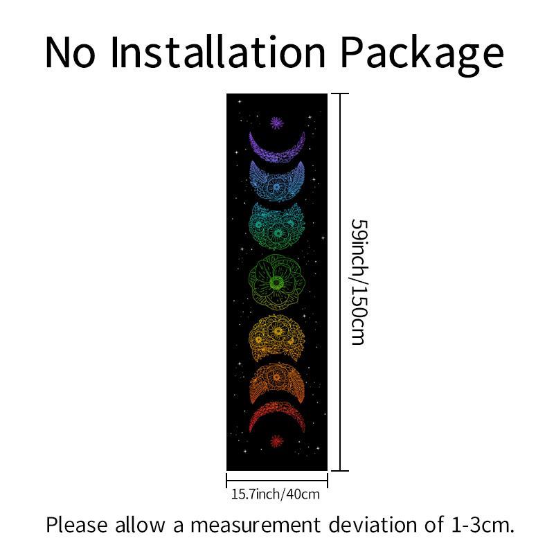 1 Piece Boho Style Colorful Moon Phase Tapestry, Cosmic Energy Meditation Tapestry, Square Wall Decoration Tapestry For Bedroom & Living Room, Wall Hanging Tapestry