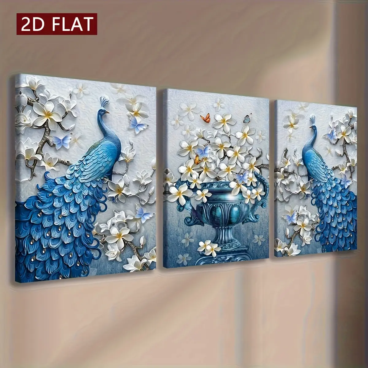 [2D/Flat] 3-piece wooden frame canvas set, PeaRooster poster, fantasy decoration, modern art painting, perfect gift for friends and family, home, room wall art, office, living room, bedroom wall decoration, high-definition 8K, odorless and waterproof, 2D