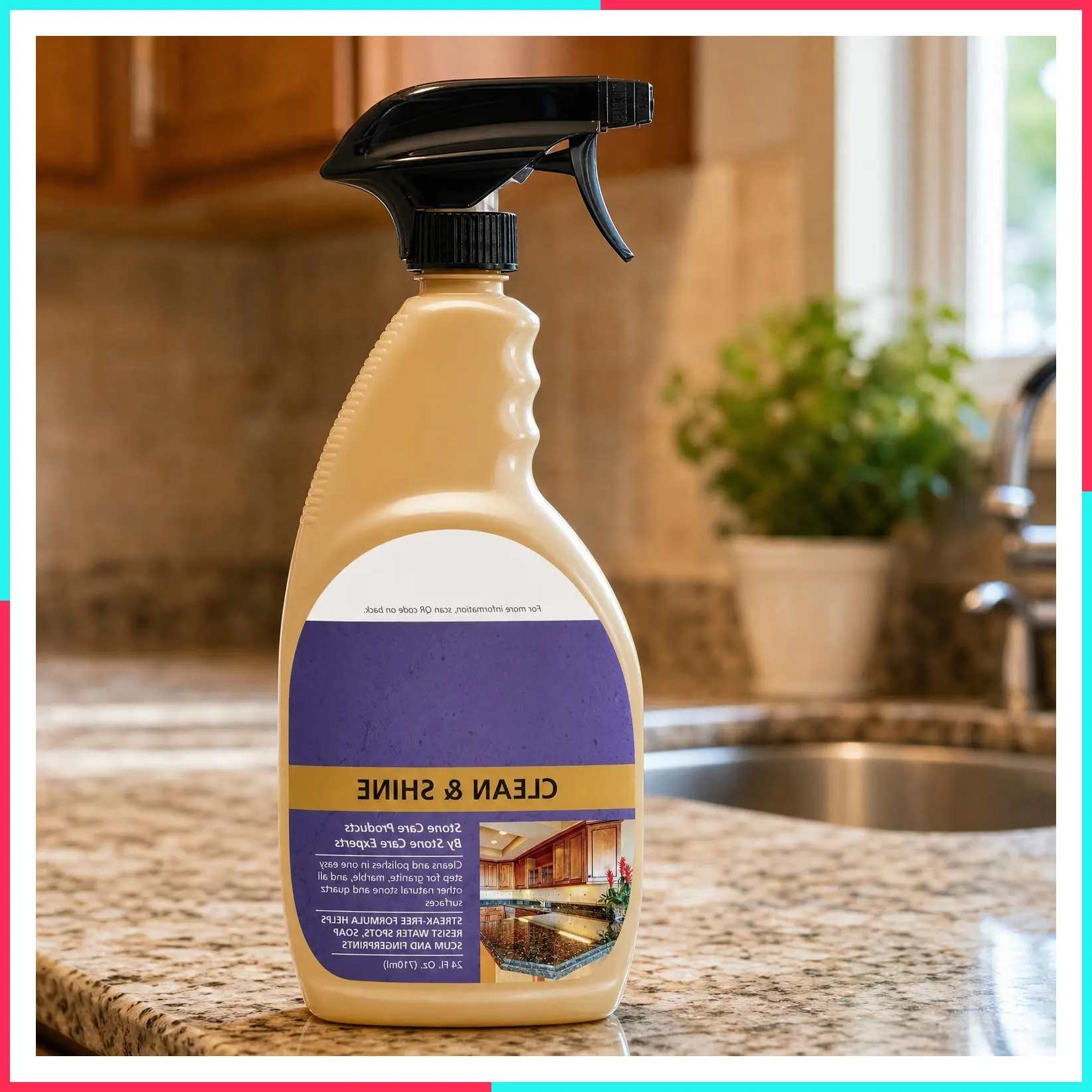 Streak-Free Deep Cleaning & Polishing Spray for Granite, Marble, Quartz - 24 Fl Oz (Pack of 1)