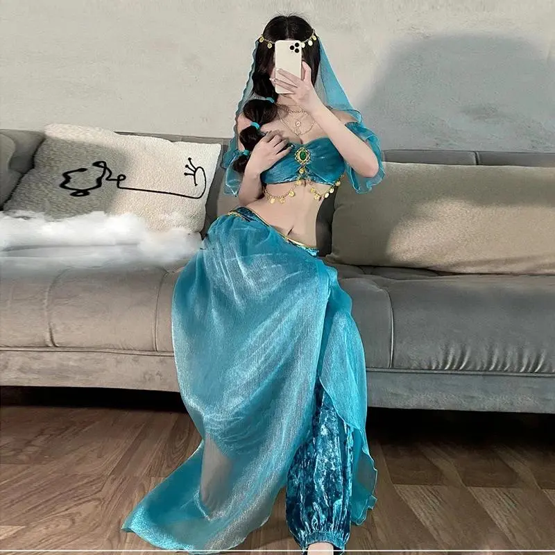 Women's Exotic Party Costumes - Egyptian Queen Cosplay Outfit, Belly Dance Skirt, Aladdin Indian Dance Wear for Nightclub Events, Women's Clothes