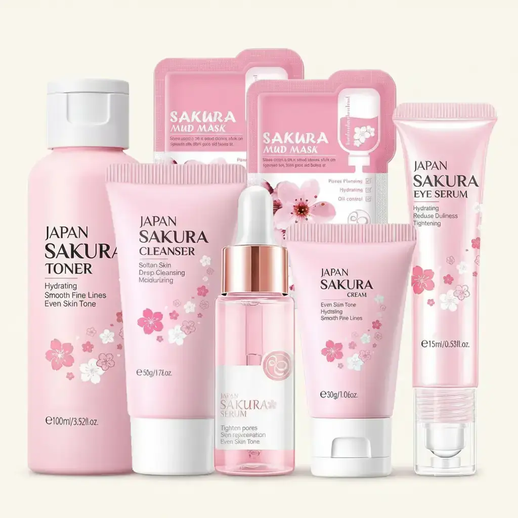 Moisturizing Skin Care Kit for Women, 7 Counts Rejuvenating Set with Facial Cleanser, Face and Eye Serum, Face Cream, Toner and Mud Mask, Hydrating Cleansing Skincare Routine Skin Care Sets #GLOBAL PICKS