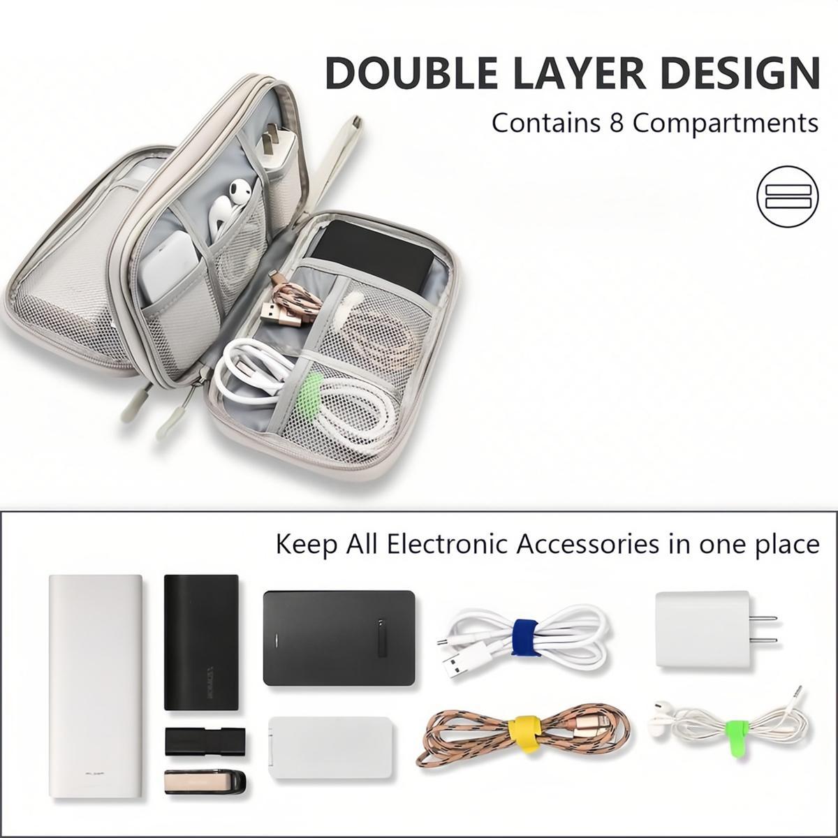 Travel Cable Organizer Pouch Electronic Accessories Carry Case Portable Waterproof Double Layers All-in-One Storage Bag for Cord, Charger, Phone, Earphone, Travel Accessories Essentials for Men Women Travel Cable Organizer Pouch Electronic Accessories Carry Case Portable Waterproof Double Layers All-in-One Storage Bag for Cord, Charger, Phone, Earphone, Travel Accessories Essentials for Men Women