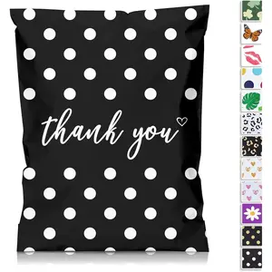 Sturdy Durable 10x13'' - 25 Pack 10 x 13 inch Thank You Poly Mailers, Self-Adhesive Thick Shipping Envelopes for Clothing, Perfect Packaging Solutions for Small Businesses, White Polka Dots