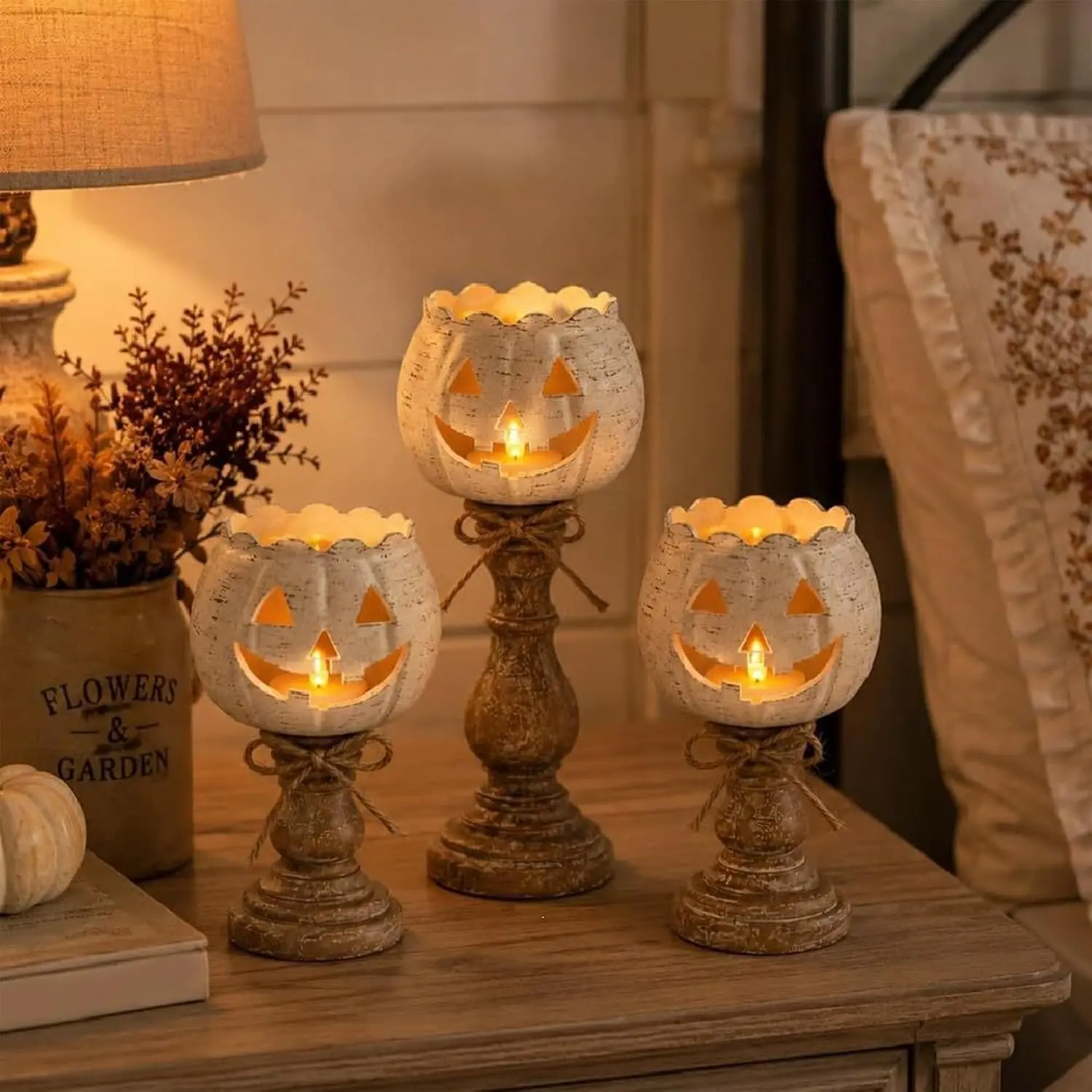 Halloween Candle Holder, Rustic Pumpkin Tea Light Holder, Farmhouse Pumpkin Tea Light Holder, Fall Decor, Thanksgiving Halloween Table Decor