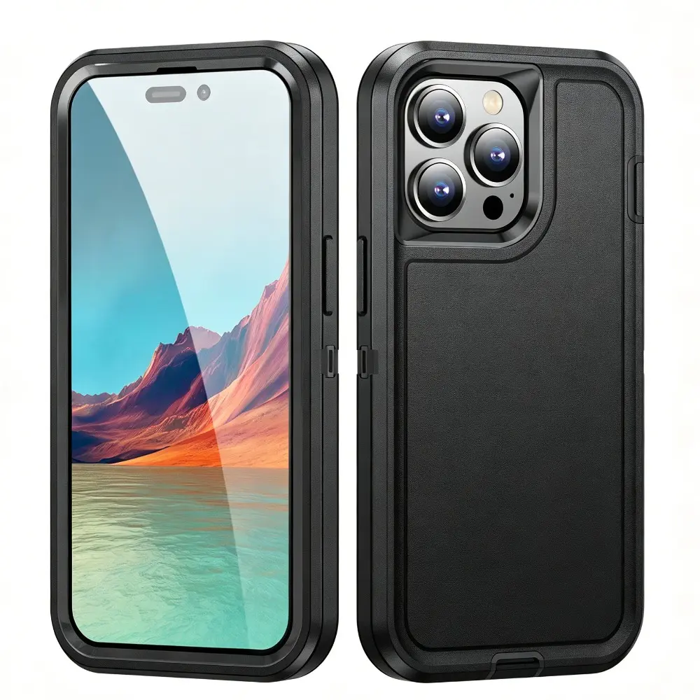Ergonomic Grip Durable Cellphone Case - Shock-Absorbing TPU+PC, Dustproof Rugged Casing for iPhone 12/13/14/15/16/17 Pro Max Plus Air Outdoor Work Mobile Device Accessories