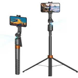 70-inch automatic face-tracking mobile phone tripod, 360° rotating smart shooting stand, universal live streaming tripod, with remote control, no app required, suitable for vlogs, TikTok live, YouTube, and video recording