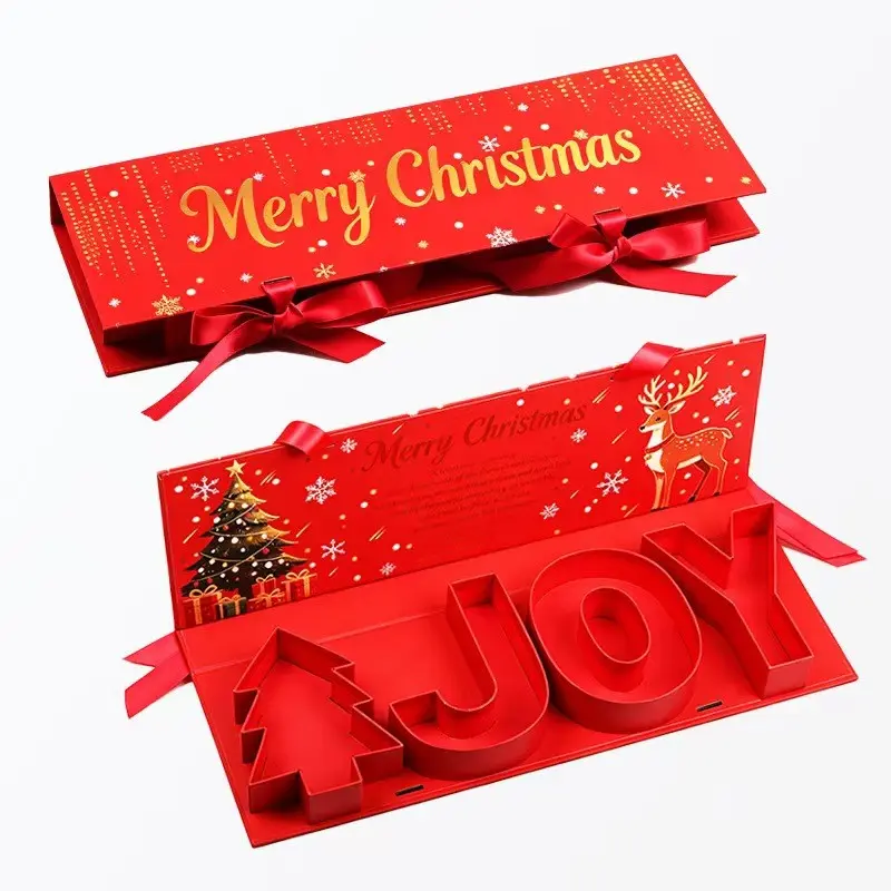 Christmas Theme Letter Gift Box, Merry Christmas Creative Gift Packaging, Holiday Candy Chocolate Storage Box, Christmas Party Decoration Box