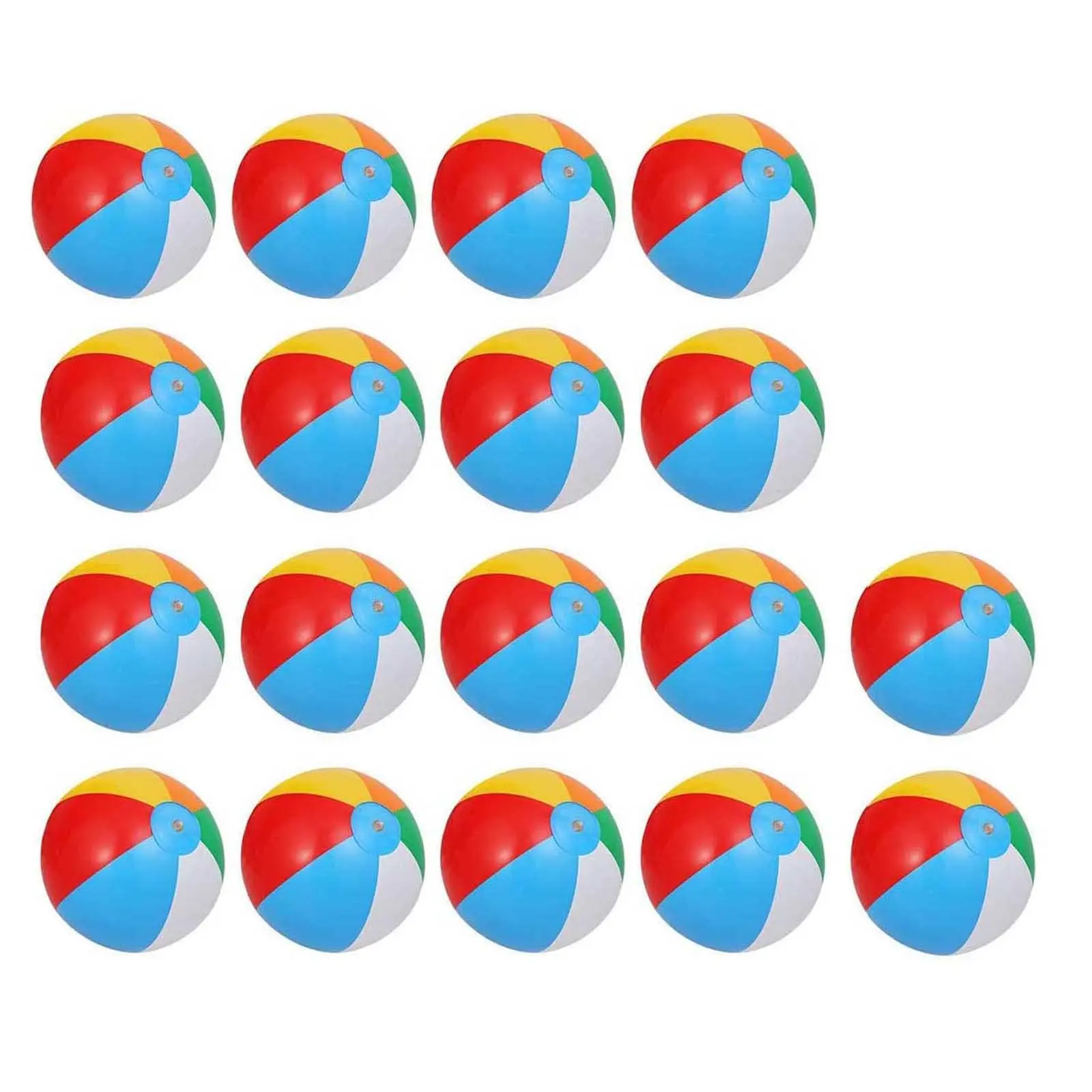 18 Packs 8" Inflatable Beach Balls, Rainbow Color Summer Water Toy Indoor Outdoor Fun Play Game Activities, Birthday Party Favors, Hawaiian Tropical Theme Party Decorations