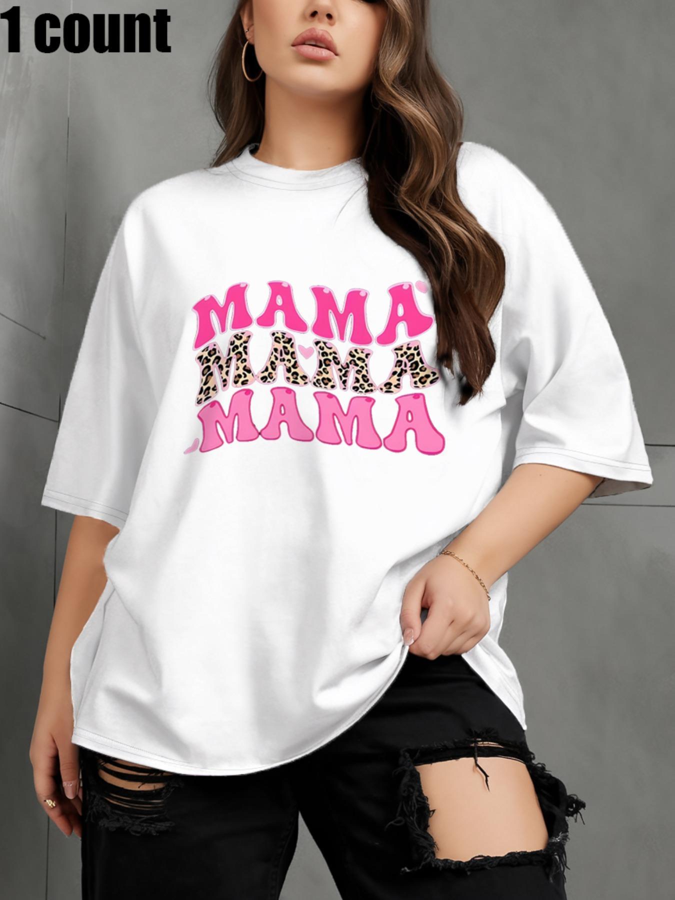 [Plus Size] Letter Print Round Neck Tee, Casual Baggy Short Sleeve Crew Neck T-shirt for Daily Wear, Womenswear for All Seasons