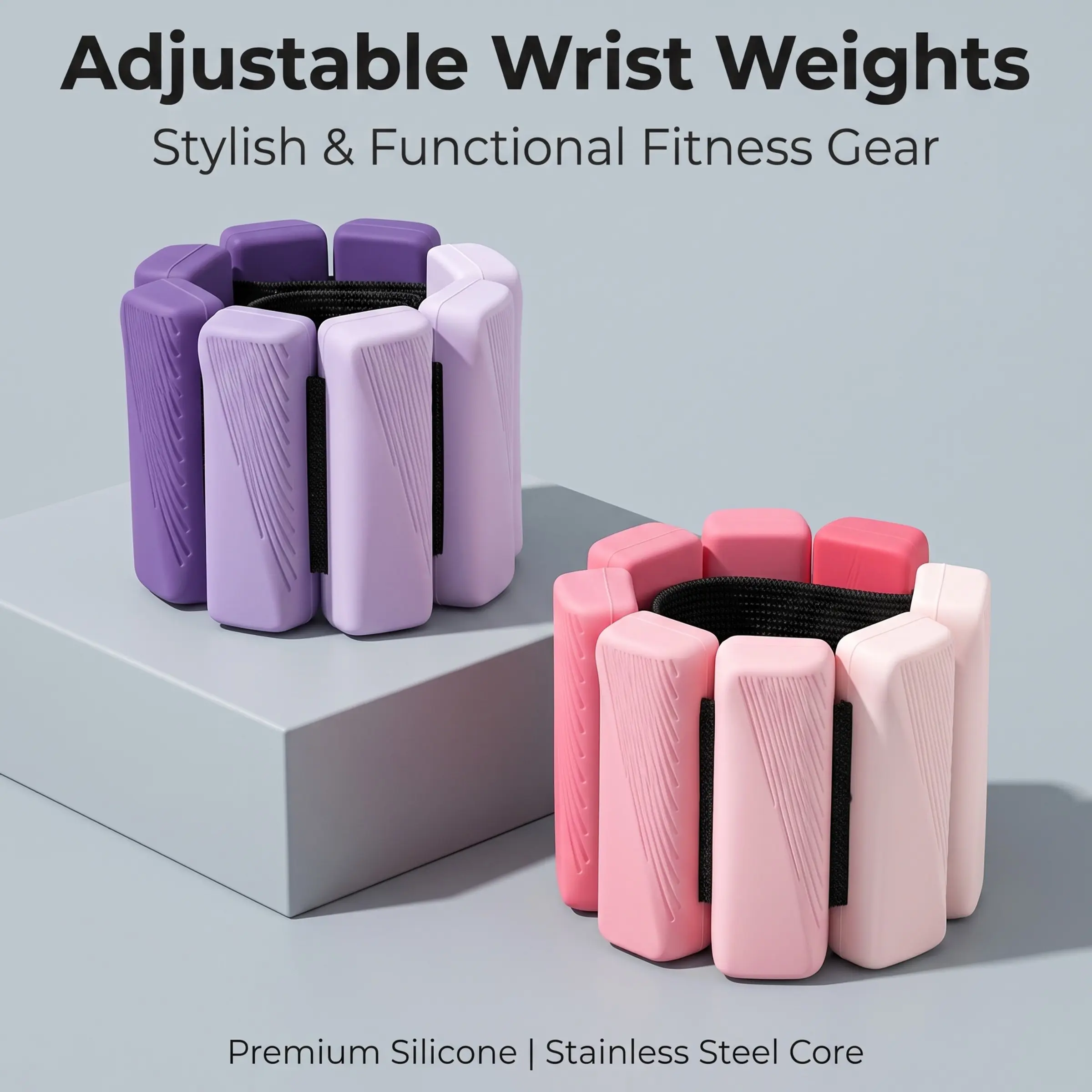 Adjustable Pilates Wrist Ankle Weights, 1 Pair 1 Pound, Strength Training for Women Men, Home Gym, Yoga, Dance, Aerobics, Walking, Strength Training Accessory