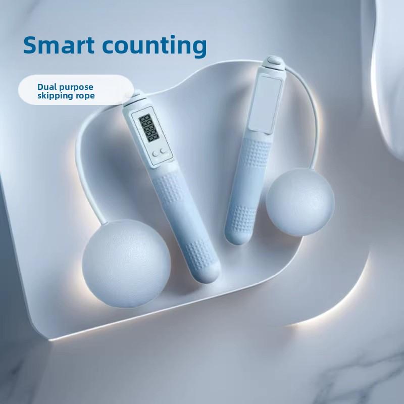 Dual-purpose Smart Counting Steel Wire Rope Cordless Weighted Skipping Rope for Home Use