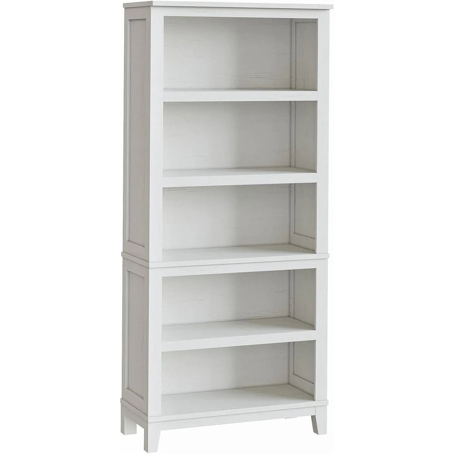 Garvee 180 cm - Wooden Bookcase - 5-Tier Standing Shelf with 3 Adjustable Shelves and Tapered Legs for Office, Living Room, and Bedroom