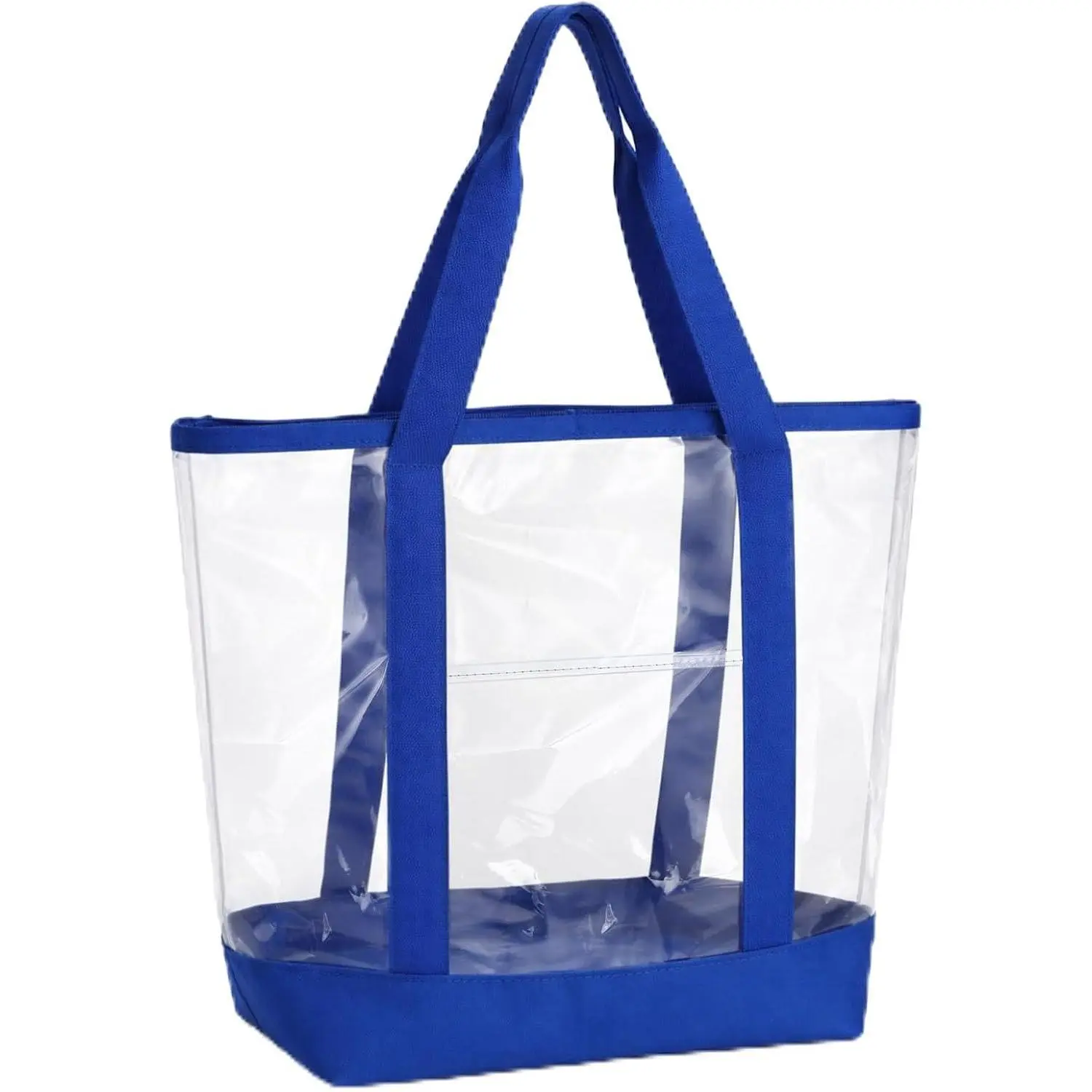 Clear Tote Bags Bulk, PVC  Handbag,  Approved See Through Bag with Zipper Closure for Work