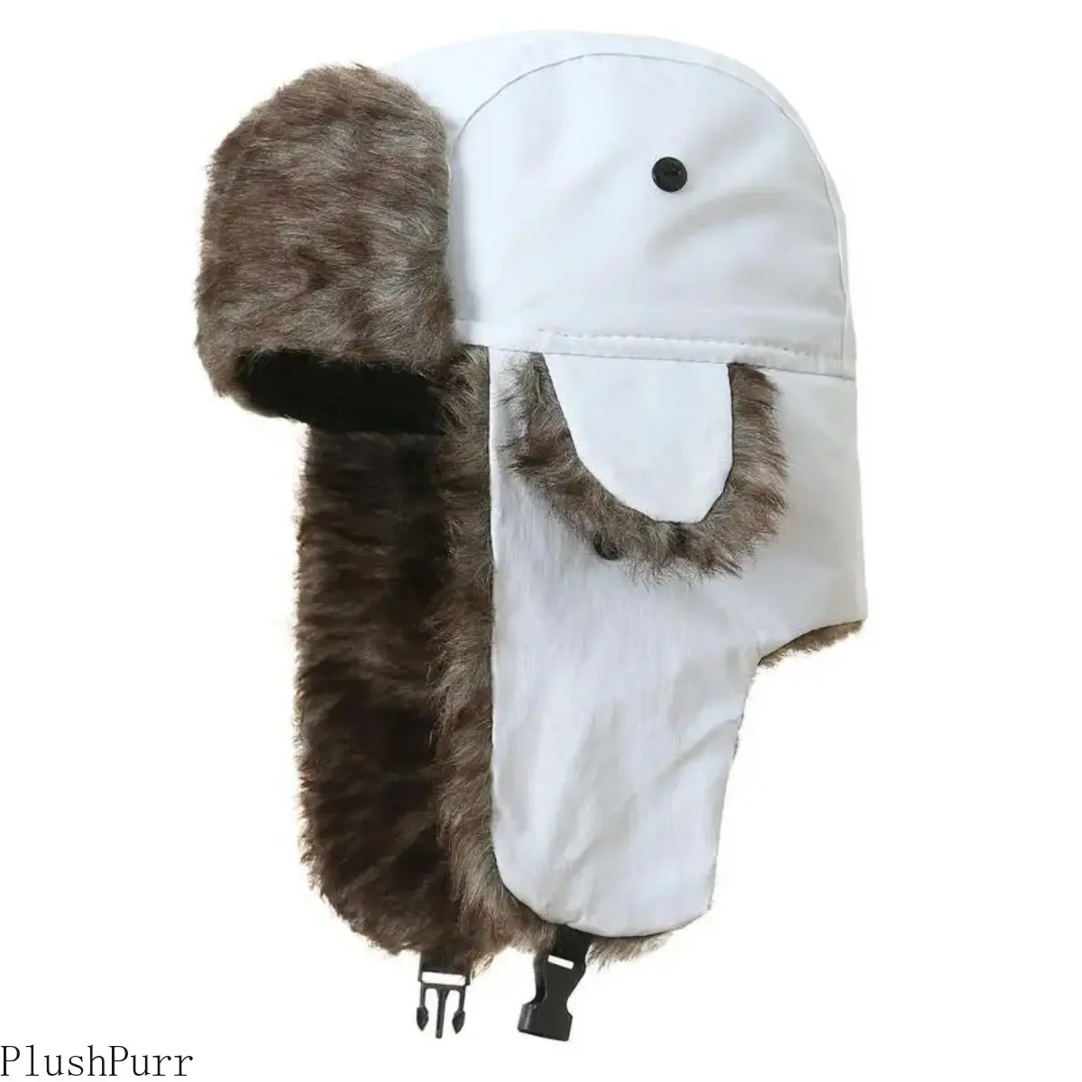 Unisex Faux Fur Reflective Cotton Aviator Trapper Hat, Windproof & Warm Winter Headwear, Cold-Resistant Outdoor Cap for Hiking & Outdoor Activities, Comfortable Cold Weather Earflap Hat