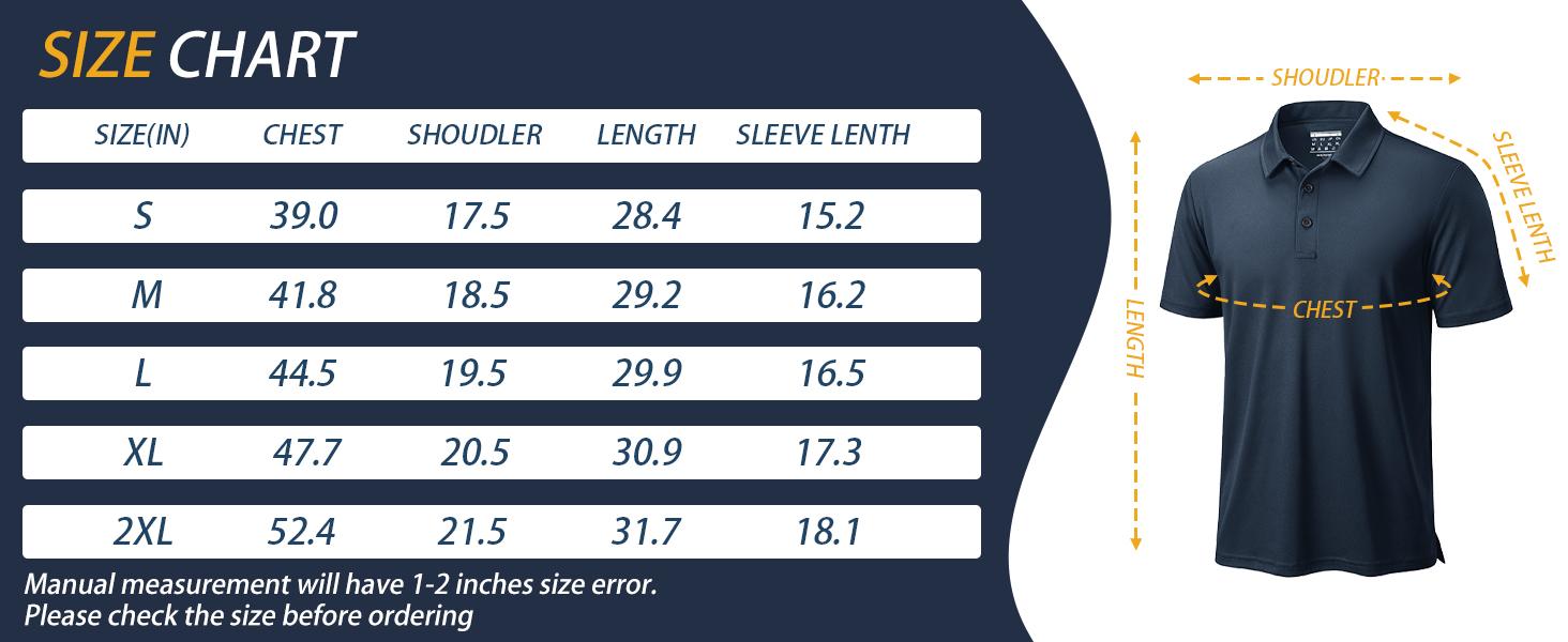 Men's Polo Shirts Short Sleeve Dry Fit Golf Shirt Casual Performance Athletic Tennis Shirts for Men