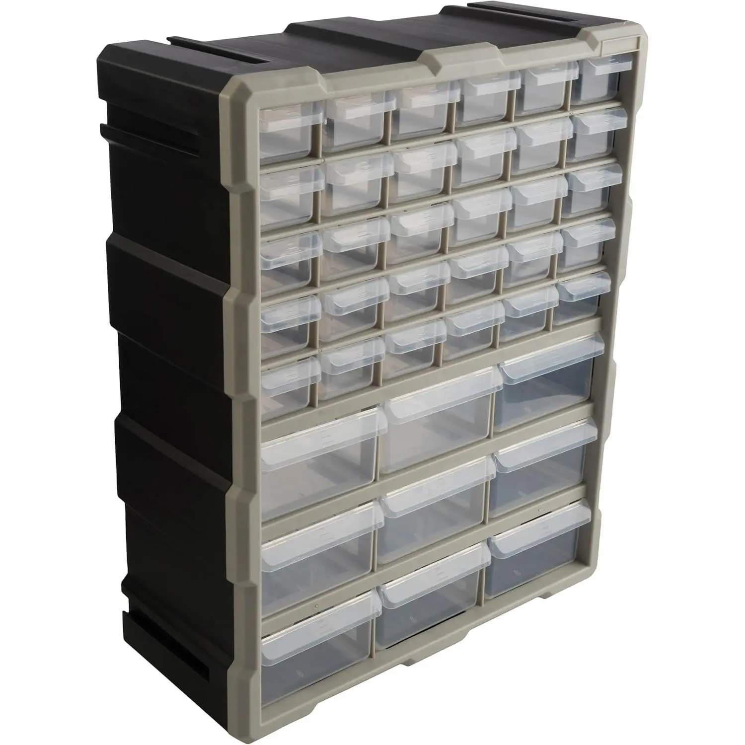 39-Drawer Plastic Small Parts Organizer - Desktop or Wall Storage Drawers for Organizing Hardware, Crafts, Garage, or Classroom (Black)