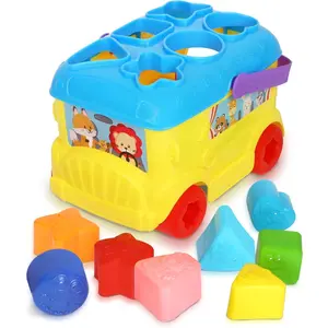 Bus Shape Sorter Toy - Kids Block Sorter with 16 Colorful Shapes - Sorting Toys for Toddlers 1-3 - Creative Play Learning Skills Developmentfidget toys