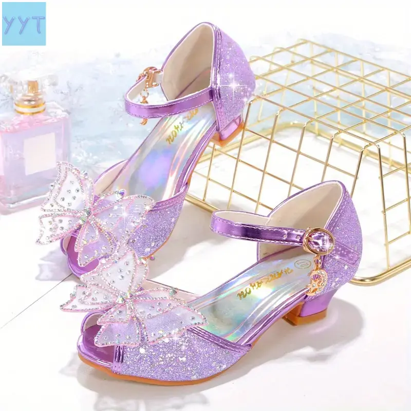 2026 New Korean-Style Fish Mouth Height-Increasing Sandals for Little Girls (Student & Princess Themed)