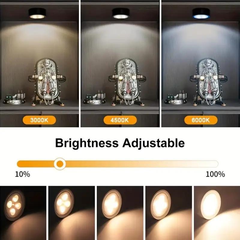 3-Pack Home decoration lighting wall mounted display light, 4LED/pc, metal+plastic material, remote control, 3-color adjustable timer, bedroom night light, study reading light, Dimmable wall lamp, Decorative Wall Light