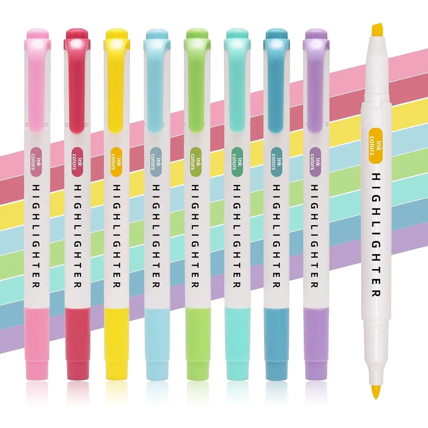 Pastel Highlighters Set, 8 Pack Highlighters  Colors,  Highlighter No Bleed, Quick Dry  Tip Highlighter Markers for  Journals Planners Books Notes, Easter Gifts
