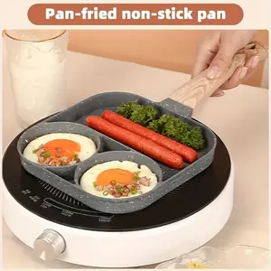 1 Piece 2 Hole Thickened Aluminum Non Stick Frying Pan for Eggs Breakfast Omelette Pan