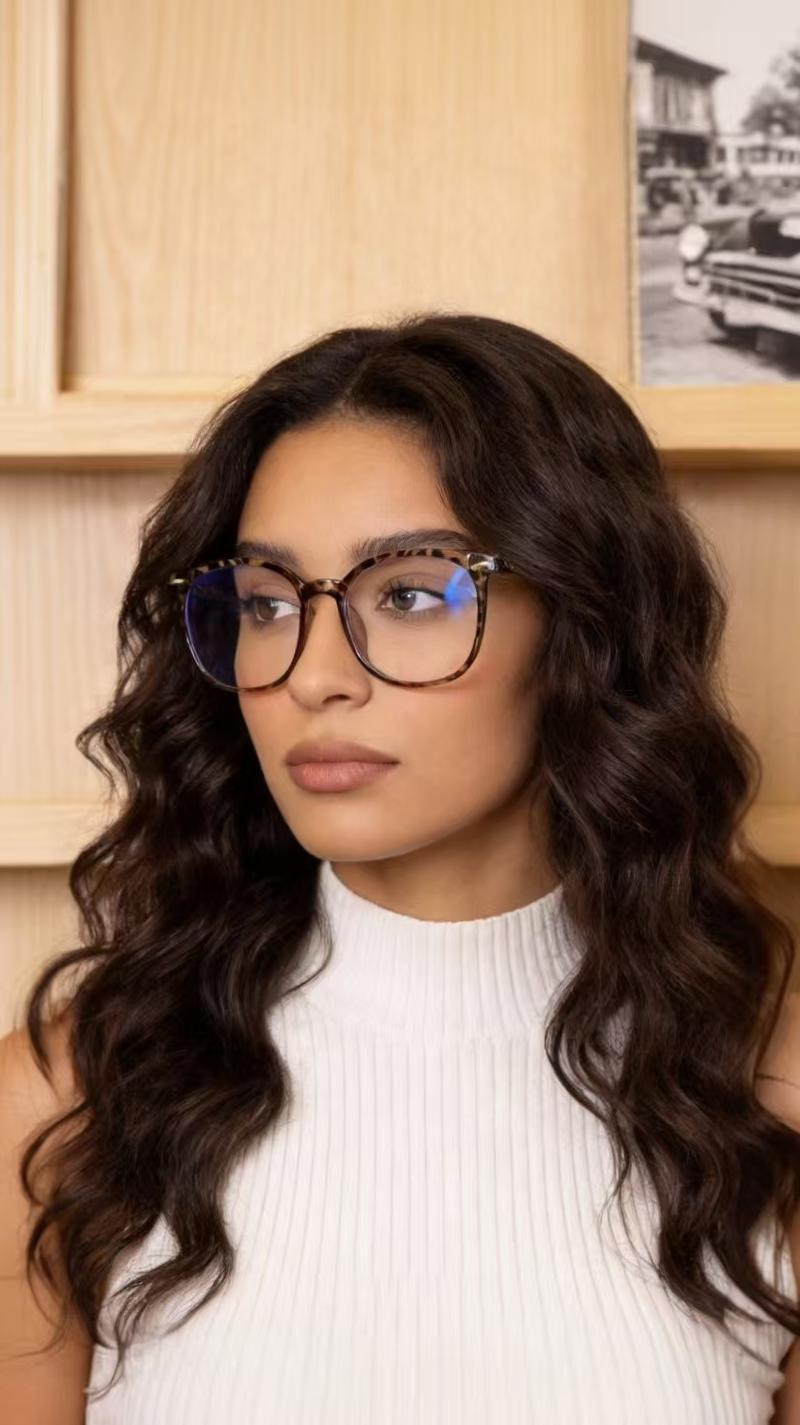 Trendy Leopard Pattern Frame Blue Light Blocking Glasses for Women & Men, Fashion Eyeglasses for Work, Study & Daily Outfit Decor