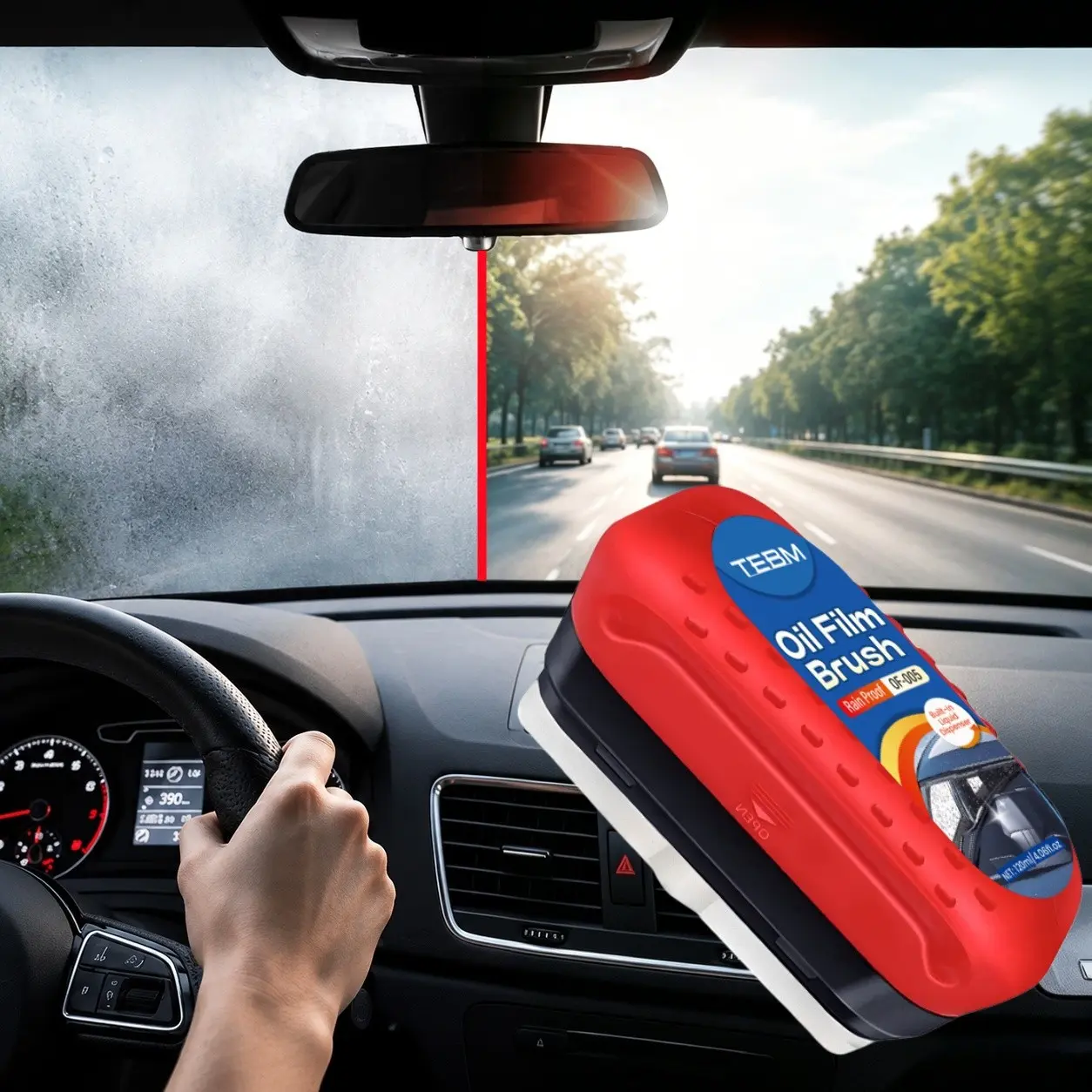 Windshield Cleaner and Oil Film Remover, Removes Glare and Water Stains, Self-Distributing Glass Cleaning Tool, Strain-Free Glossy Cleaner, Car Window Cleaner, Car Water Spot Remover