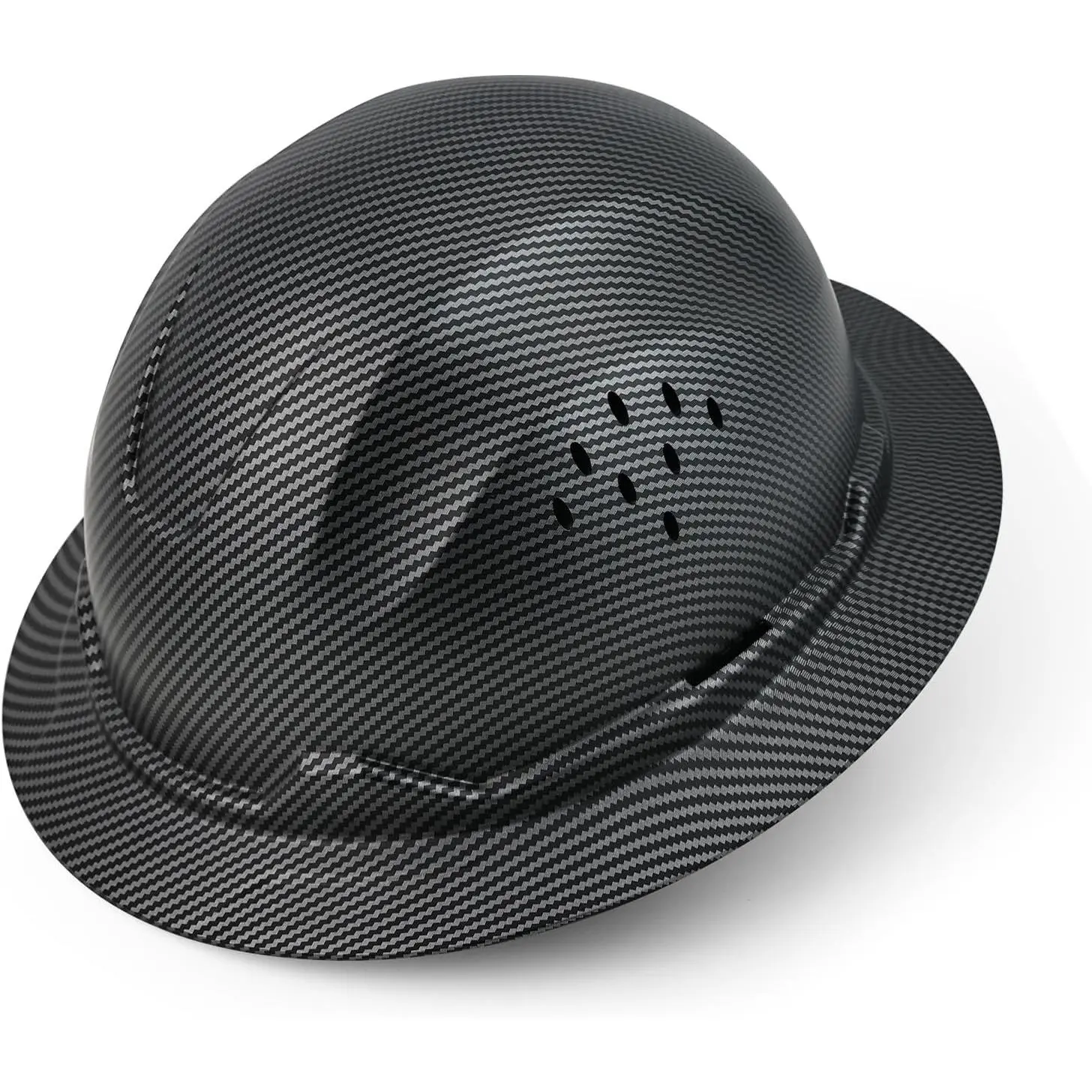 Ventilated Full Brim Hard Hat with 6-Point Suspension, Lightweight Rainproof HDPE Shell with Adjustable Ratchet and Universal Accessory Slots, 6-Point Fit, Outdoor