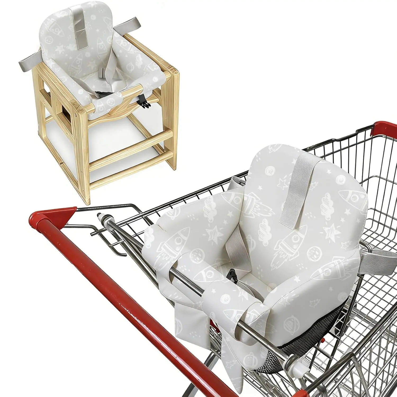Shopping Cart Cover for Baby, High Chair Cover, Grocery Cart Cover, Cart Seat Cover for Baby, Shopping Cart Seat, Shopping Cart Cover for Baby(Space)