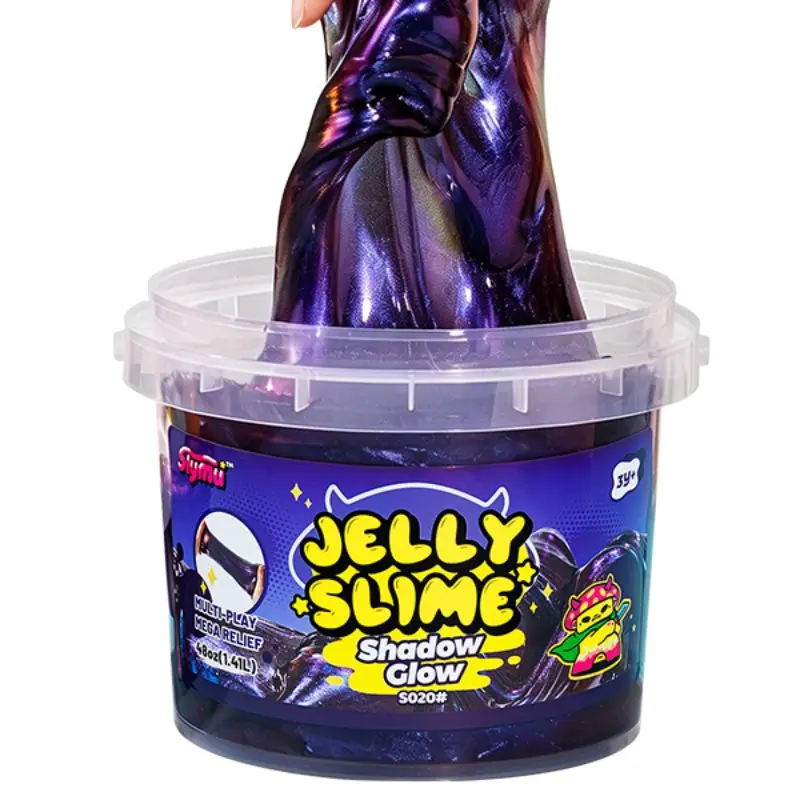 Slymu Jelly Slime Shadow Glow - Purple,  Unscented, Sensory Fidget Toys, Squish, 3.1 lbs, Stress Relief, ASMR, Crisp Texture, Bucket, Party Favors for Kids, Birthday Gifts for Girls and Boys, Goodie Bag Stuffers