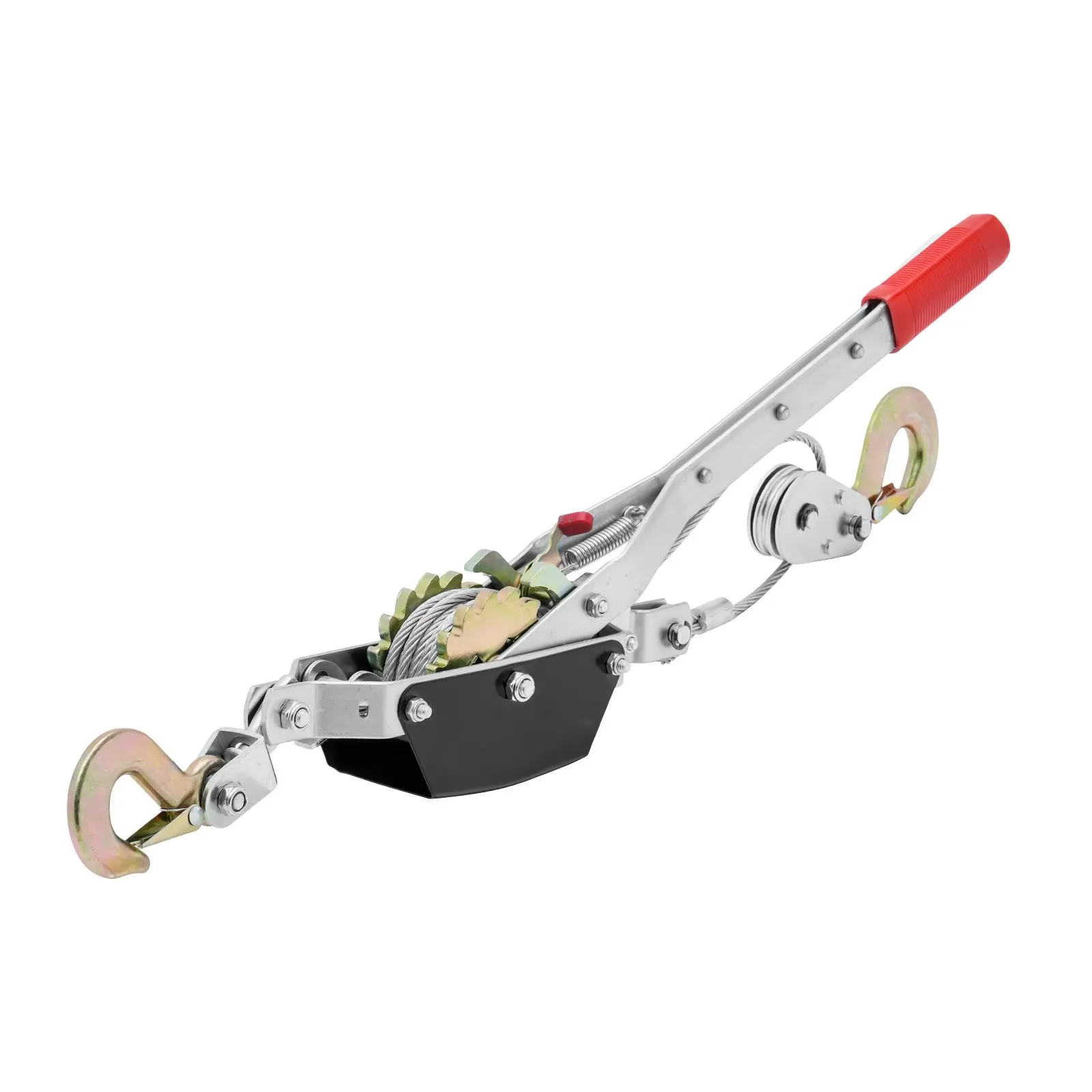 【Summerfinds】VEVOR Come Along Winch, 2 Ton (4, 409 lbs) Pulling Capacity, 12 ft Steel Cable, 2 Hooks, Heavy Duty Ratchet Power Puller Tool with Dual Gears, Automotive Hoist Cable Puller Ideal for Vehicle Rescue, Stump Removal, Moving Furniture