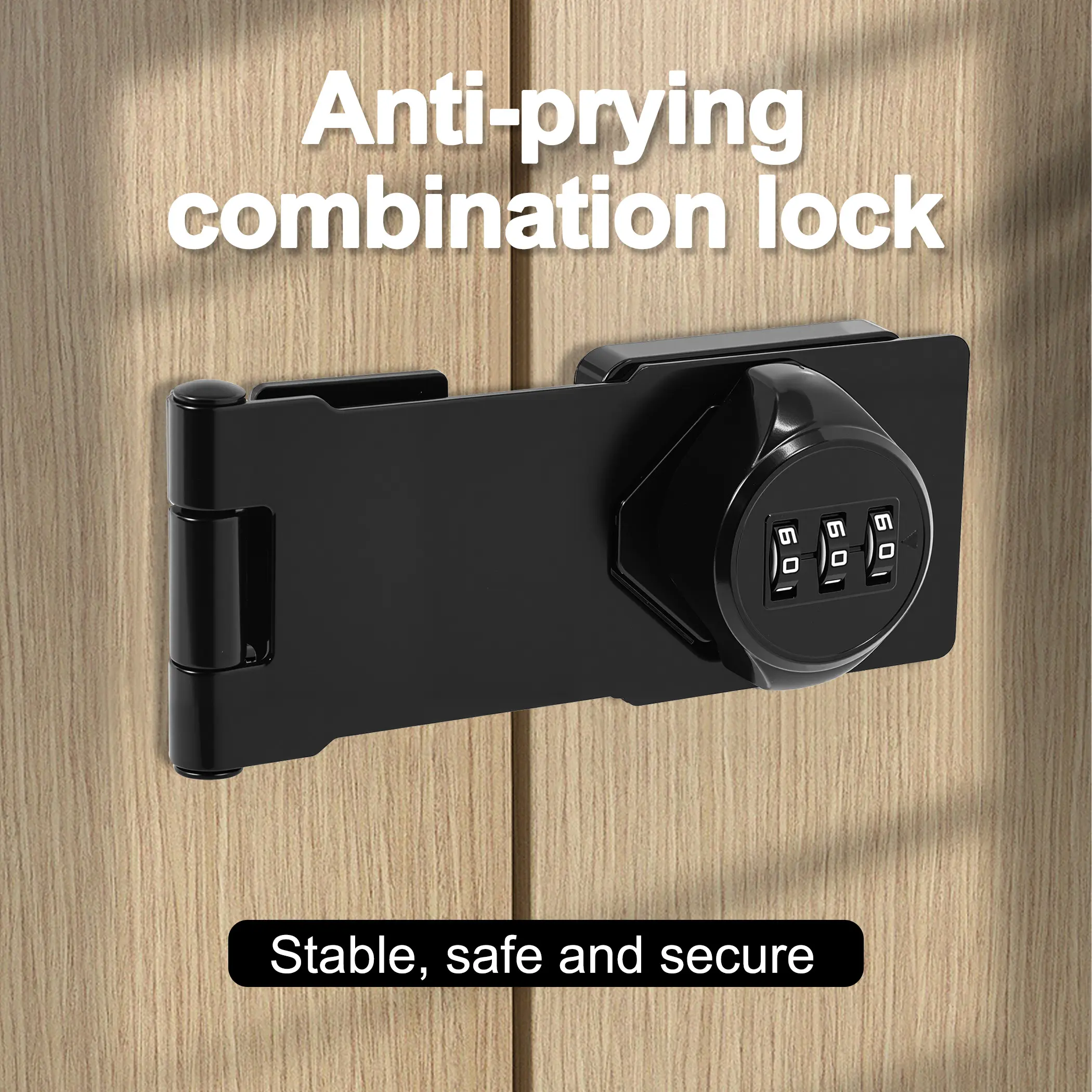 Black Cabinet Combination Lock, Keyless Code Lock for Cabinets, Drawers, Wooden Doors and Storage Cabinets