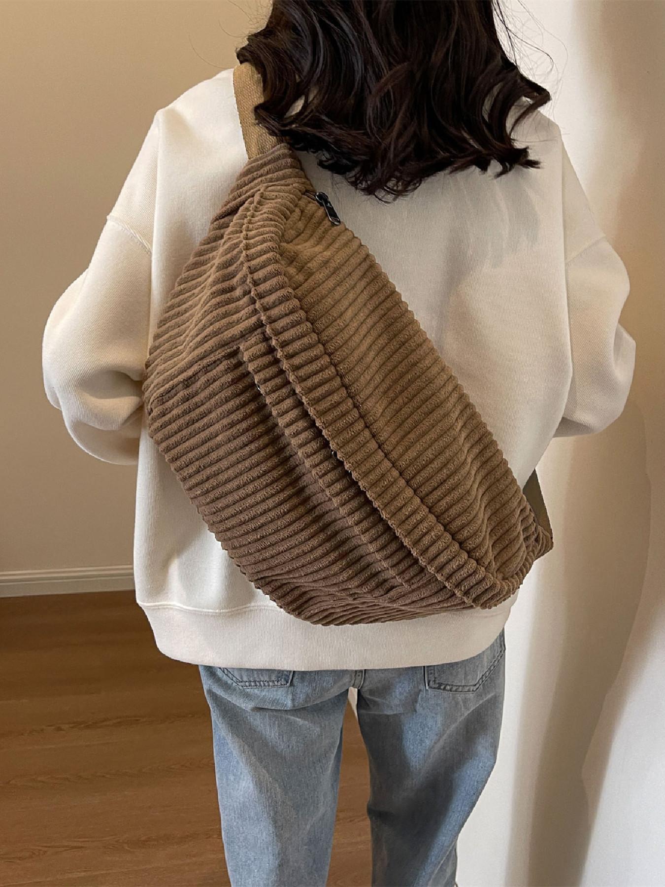 Women's Fashionable Large Capacity Embossed Textured Zipper Belt Bag, Casual Commuter Versatile Plain Fanny Packs, Simple All-match Bum Bag Women's Fashionable Large Capacity Embossed Textured Zipper Belt Bag, Casual Commuter Versatile Plain Fanny Packs, Simple All-match Bum Bag