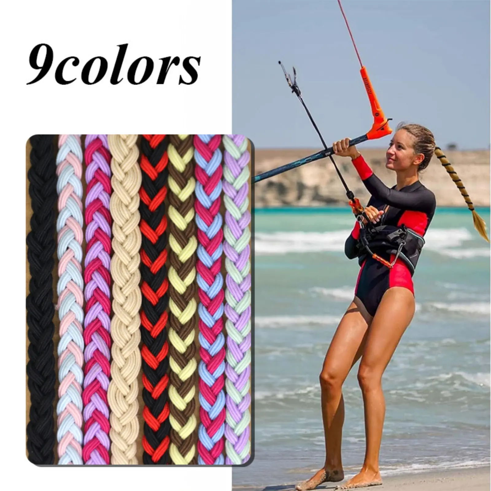 Vibrant Color Braided Hair Scrunchies, stylish faux braid hair ties for high ponytails. Trendy twist braid hair accessories, lightweight and comfortable for daily wear, parties and casual looks.