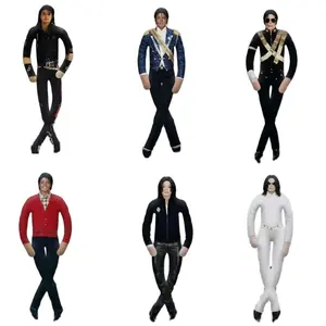 New movie 28cm Michael Jackson role-playing prop doll, abstract and bendable stuffed doll, plush doll with metal skeleton, joint activity and posing, double-sided printed stuffed toy, collectible gift for pop music fans, home decoration prop gift