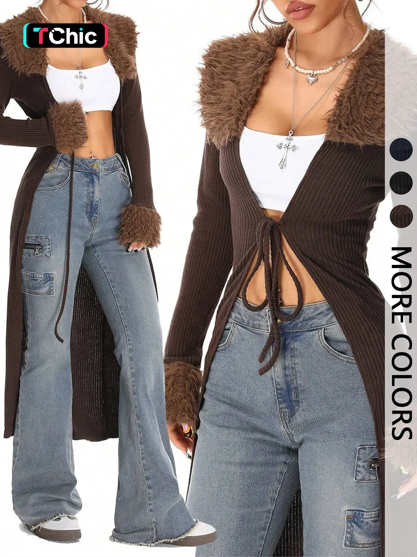 Women's Long Sleeve Knit Cardigan, Knitted Fashion Vintage Casual Plaid Pattern, Fitted Medium Fabric, Fall & Winter Outerwear, Knitwear, Tops