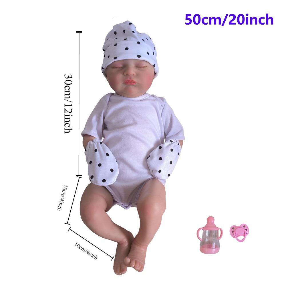 Realistic Silicone Materials Reborn Sleeping Doll, 1 Set Cute Newborn Doll with Hand-painted 3d Skin and Vascular Vein & Accessories, Birthday Gift for Child