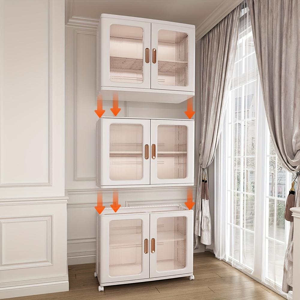 [Stackable Storage] Large Stackable Wheeled Storage Boxes, Wardrobe Lockers |   Simple Wardrobe Shoe Cabinet Tool Cabinet, Suitable For Home Bedroom Bathroom Corridor Garage Tool Room Snacks, Grocery Storage And Sorting, Home Storage