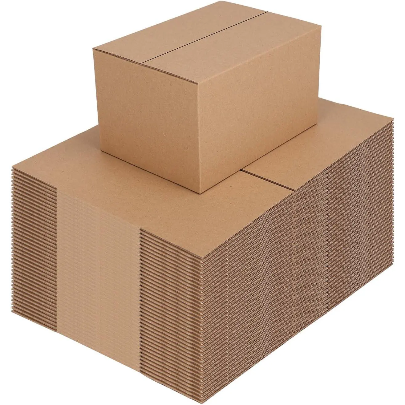 7x5x4 In Brown Kraft Corrugated Cardboard Shipping Boxes Set of 40, Recyclable Easy-Assembly Mailers for Small Business Furniture Packaging
