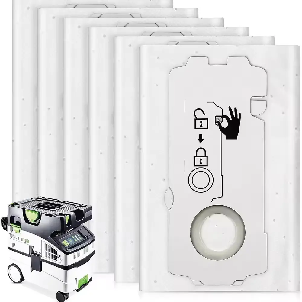 5pcs Replacement Dust Bags for Festool Vacuum 204308 Ct Mini, Ct Mid, Ct 15, Large Capacity, Durable Material, Home Hygiene, Replacement Parts