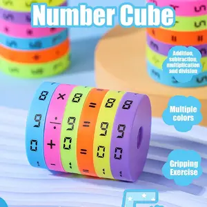Math Blocks Cubes Learning Math Cubes Cylinder Arithmetic Cube Colorful Number Math Game Preschool Educational Toy for Boys girl