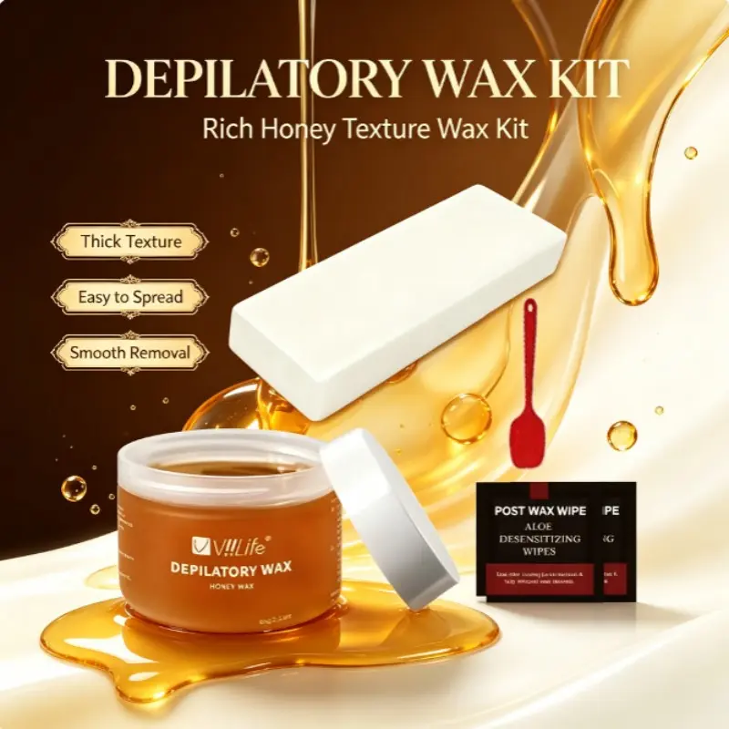 60g Eyebrow Wax Kit, Travel & Home Sugar Wax Set for Women, Facial Hair Removal Soft Wax, Microwave Heating, Strong Adhesive, Safe Formula, Gentle, Body Care, Waxing Kit, Facial Hair Remover, Waxing Supplies