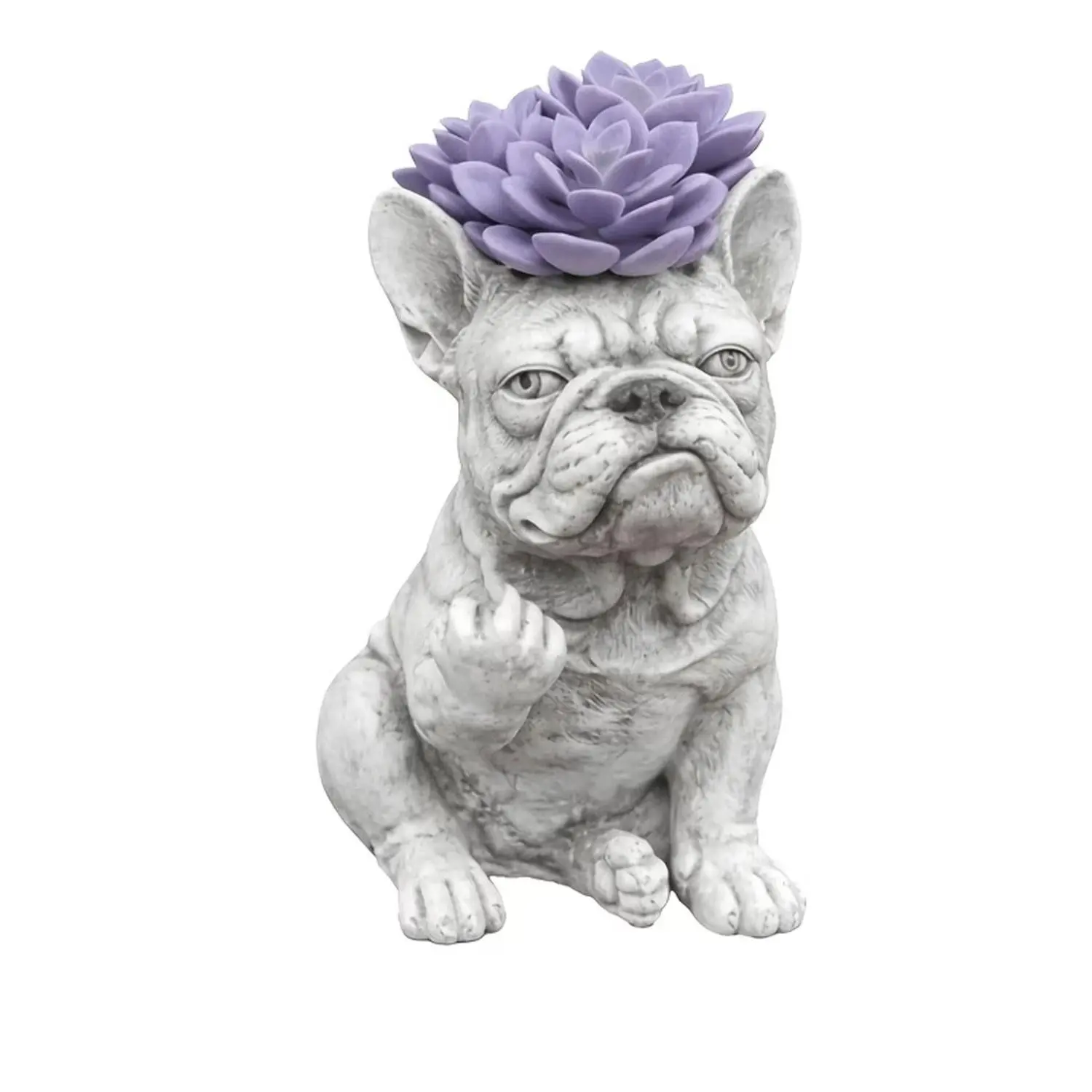 New Resin Bulldog Flower Pot, Sassy Middle Finger Statue Design, Lightweight Durable Cute Dog Sculpture Planter for Indoor and Outdoor Use, Holiday Home Decor Gift