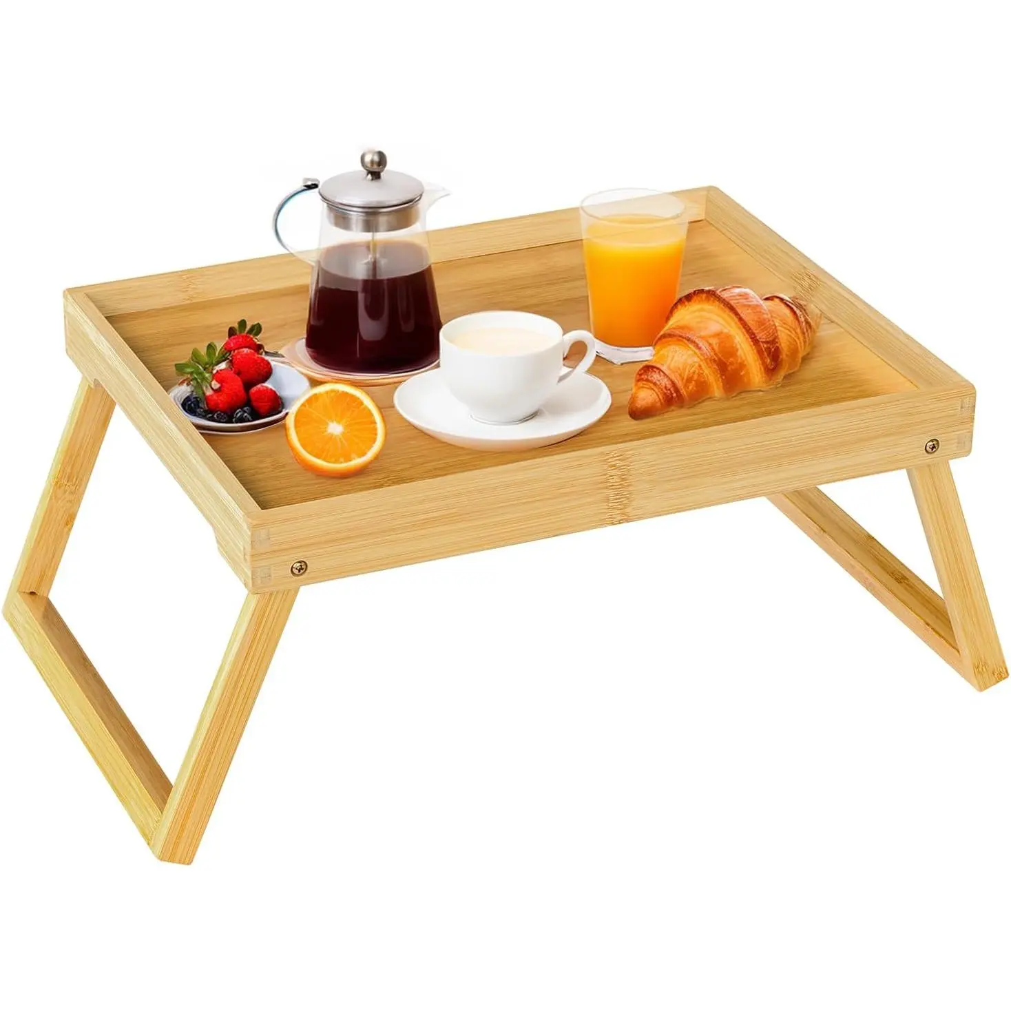 Bed Tray Table with Folding , Breakfast in Bed Tray (1, Beige) | Bed Trays for Folding Table Eating, Kitchen Serving, , Sofa, Snacking or Working, Laptop Desk Dinner, Snack Tray
