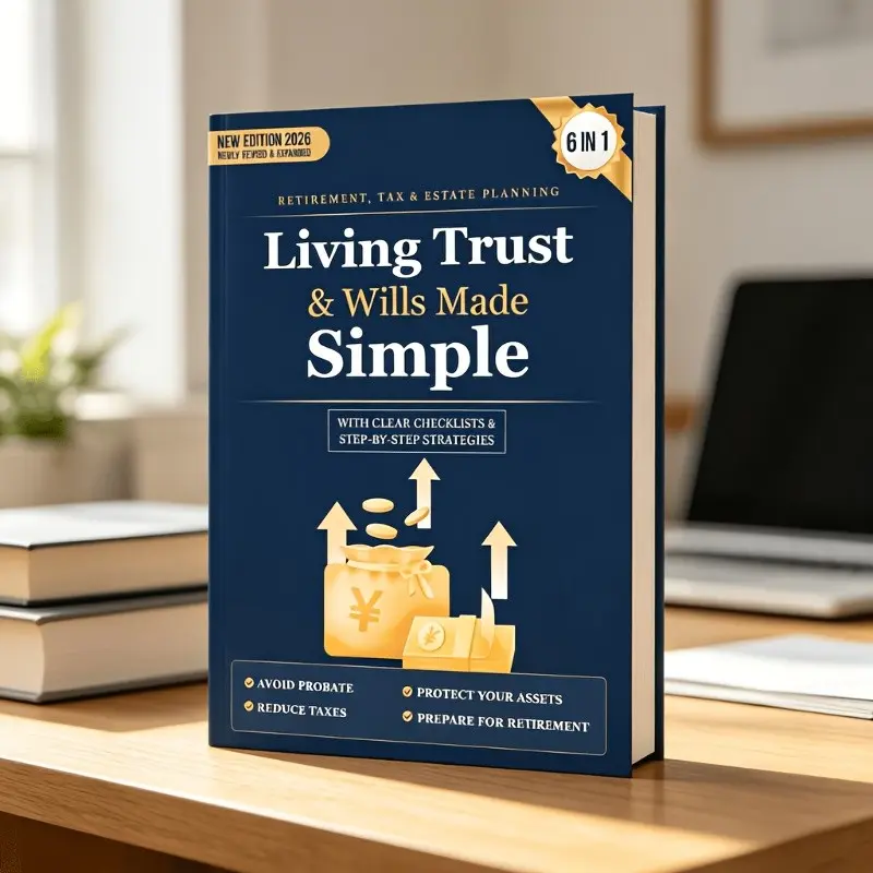 Living Trust & Wills Guide, 6-In-1 Retirement, Tax & Estate Planning, Step-By-Step Strategies, Checklists, Real-Life Examples, Reduce Taxes, Protect Assets, Avoid Probate, Preparation